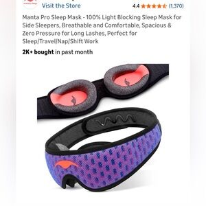 Manta Pro Expertly Engineered Sleep Mask, Like New, Completely Adjustable